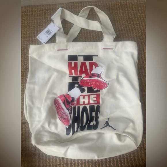 Jordan Brand “It Had To Be The Shoes” Zippered Tote Bag NWT Micheal Jordan NWT - Picture 1 of 5